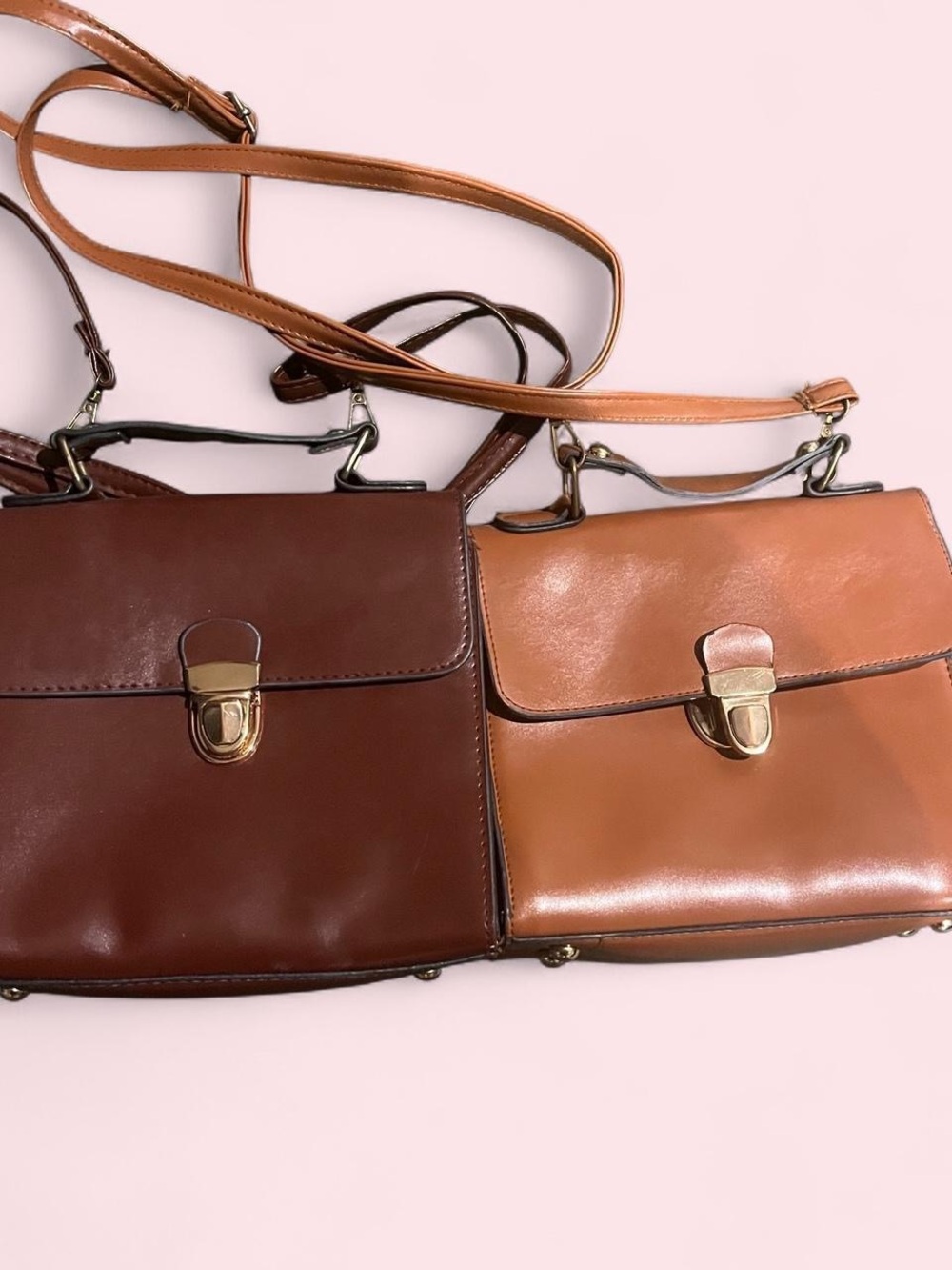 Two Brown Satchel Bags